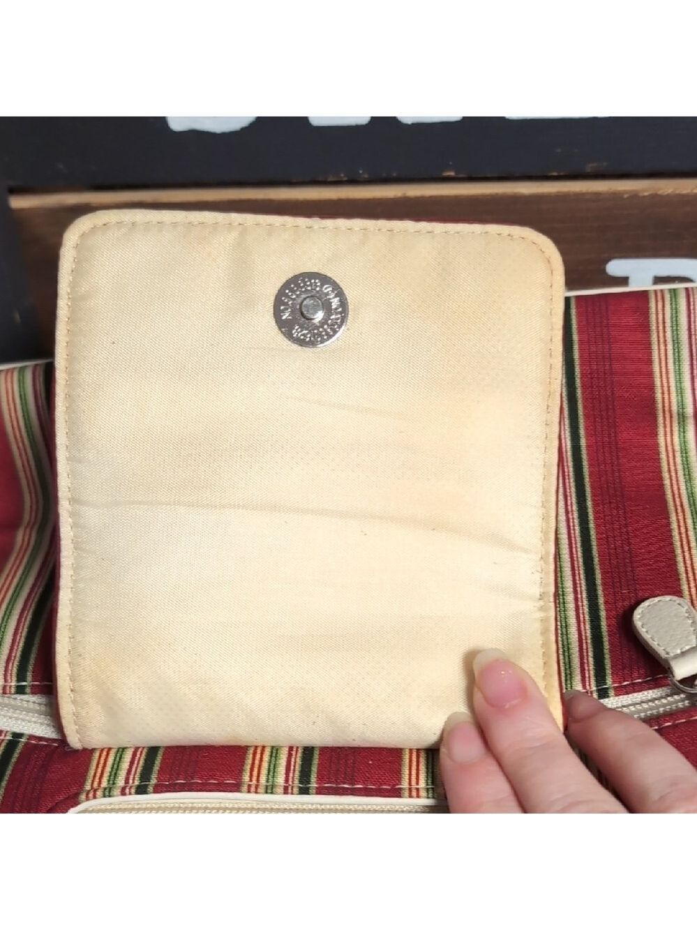Homestead Holiday Stripe Bag By Longaberger - Picture 13 of 14